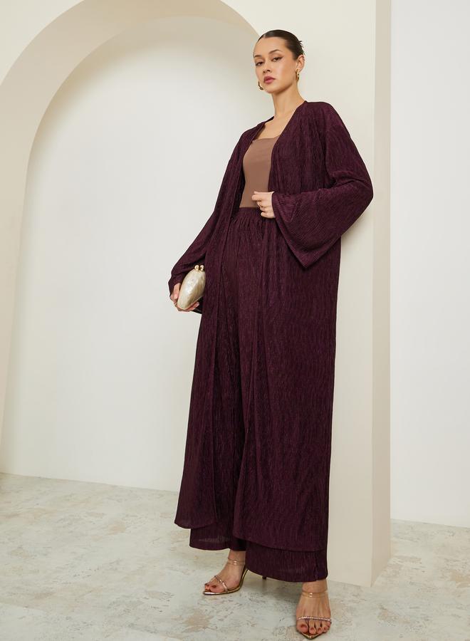 ستايلي كيمونو طويل بليسيه بقصة عادية - Image 4